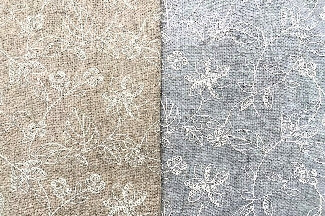 TOMATOオリジナル 綿麻ボイル 刺繍[F1-4722]