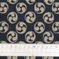 ムラ糸藍染調プリント(三つ巴)[F4-kp7090-134]