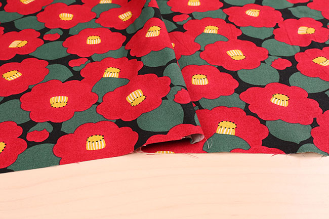 綿麻キャンバスプリント(椿柄)[F1-ksp5375] – トマトオンラインショップ