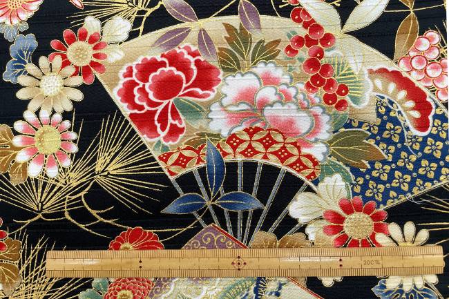 スラブサテン色彩文様[F1-AP42901-3]