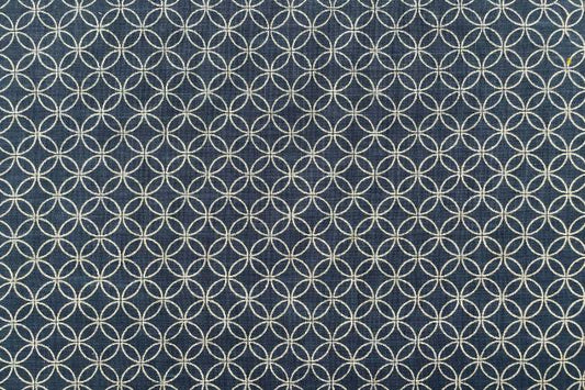 ムラ糸藍染調プリント(七宝)[F4-kw7070-2]