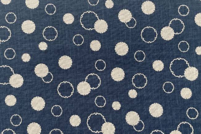 ムラ糸藍染調プリント(雪輪)[F4-kw7070-3]
