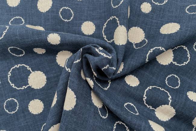 ムラ糸藍染調プリント(雪輪)[F4-kw7070-3]