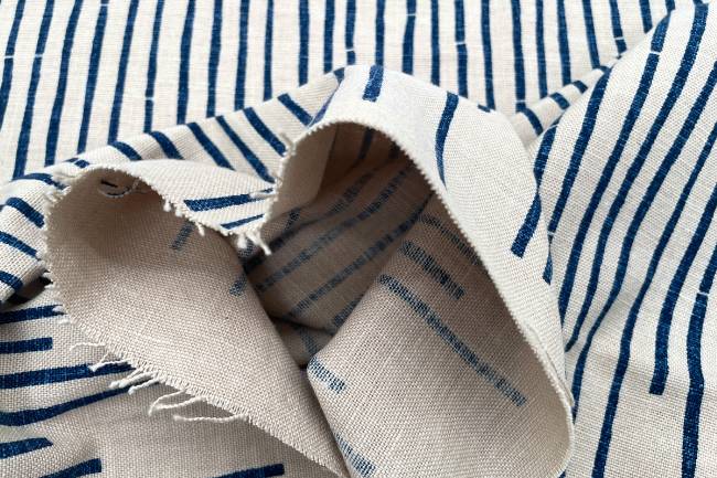 ムラ糸藍染調プリント(竹)[F4-kw7750-3]