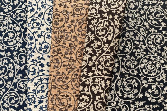 ムラ糸藍染調プリント(蛸唐草)[F4-kw7750-4]