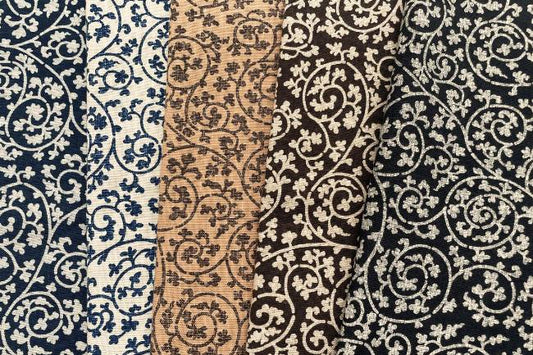 ムラ糸藍染調プリント(蛸唐草)[F4-kw7750-4]