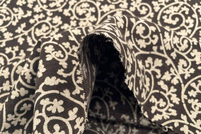 ムラ糸藍染調プリント(蛸唐草)[F4-kw7750-4]