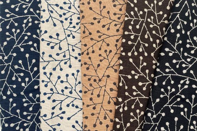 ムラ糸藍染調プリント(南天)[F4-kw7750-5]