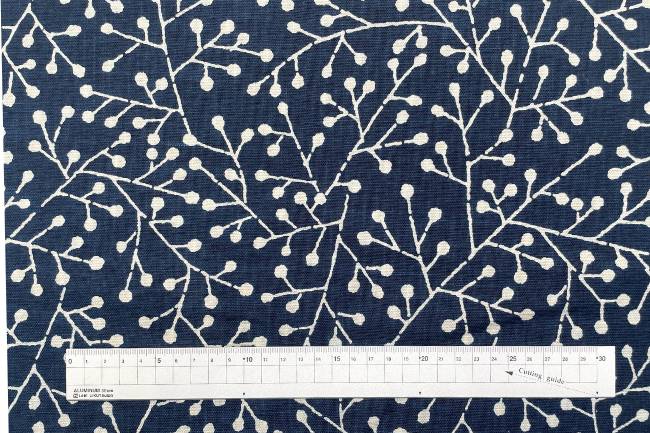 ムラ糸藍染調プリント(南天)[F4-kw7750-5]