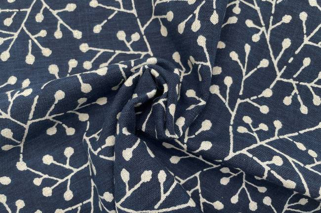 ムラ糸藍染調プリント(南天)[F4-kw7750-5]