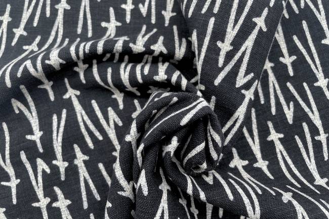 ムラ糸藍染調プリント(松葉)[F4-kw7750-6]