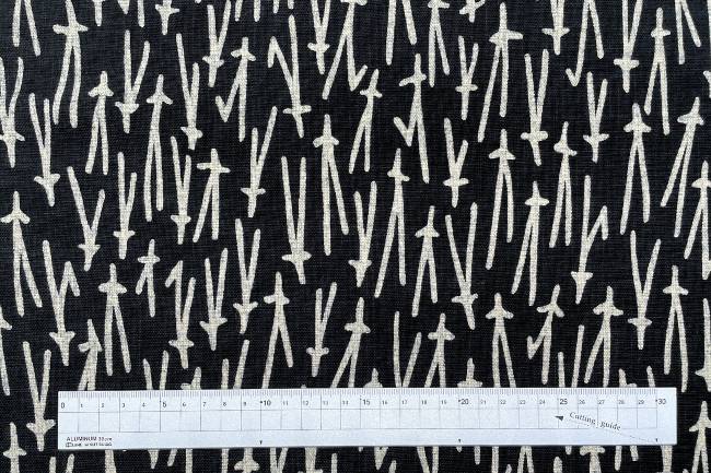 ムラ糸藍染調プリント(松葉)[F4-kw7750-6]