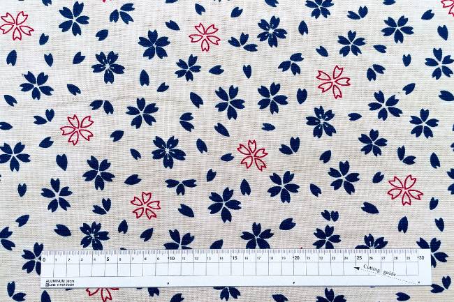 ムラ糸藍染調プリント(桜)[F4-kw7750-8]