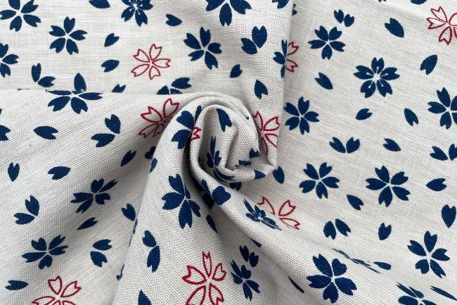 ムラ糸藍染調プリント(桜)[F4-kw7750-8]