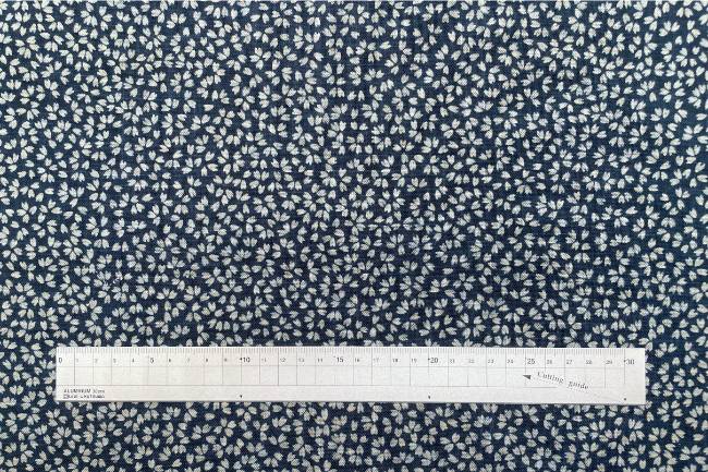 ムラ糸藍染調プリント(散り桜)[F4-kp7090-118]