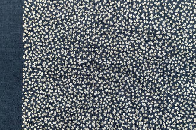 ムラ糸藍染調プリント(散り桜)[F4-kp7090-118]