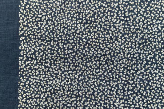 ムラ糸藍染調プリント(散り桜)[F4-kp7090-118]