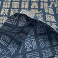ムラ糸藍染調プリント(福づくし)[F4-kp7090-123]