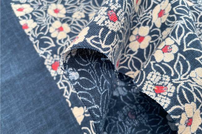 ムラ糸藍染調プリント(椿)[F4-kp7090-55] – トマトオンラインショップ