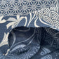 ムラ糸藍染調プリント(和調格子取り)[F4-kp7090-57]