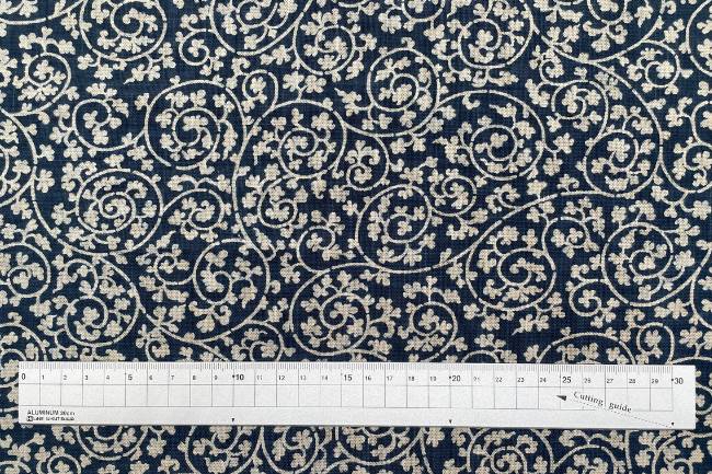 ムラ糸藍染調プリント(蛸唐草)[F4-kp7090-72]