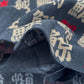 ムラ糸藍染調プリント(魚へんづくし)[F4-kp7090-90]
