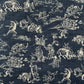 ムラ糸藍染調プリント(鳥獣戯画)[F4-kp7090-129]