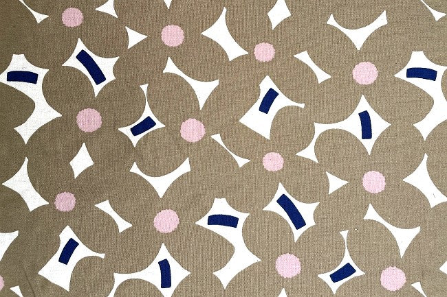 綿麻キャンバスプリント う早この布(よもぎ柄)[F1-up5918