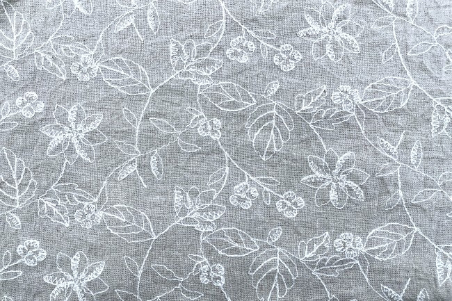 TOMATOオリジナル 綿麻ボイル 刺繍[F1-4722]