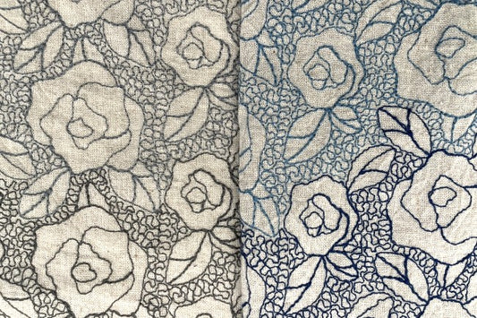 TOMATOオリジナル 綿麻ボイル グラデーション刺繍[F1-5015]