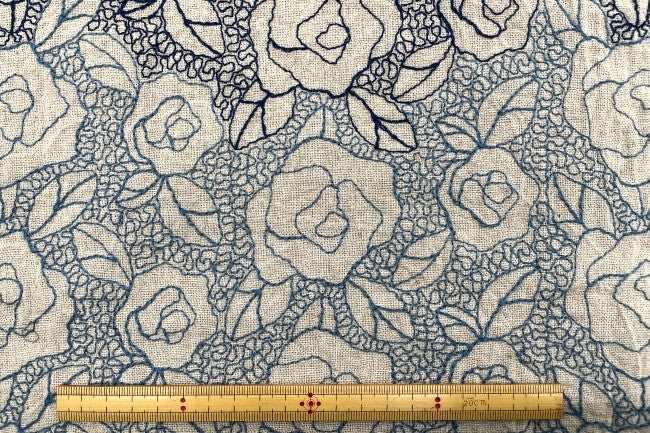 TOMATOオリジナル 綿麻ボイル グラデーション刺繍[F1-5015]