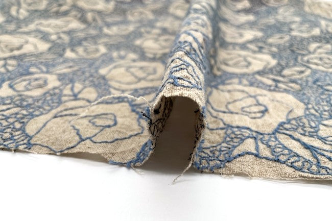 TOMATOオリジナル 綿麻ボイル グラデーション刺繍[F1-5015]