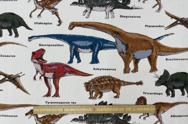 ネット限定】約50cm×50㎝ ツイルカットクロス「恐竜」[Fe-kts6036