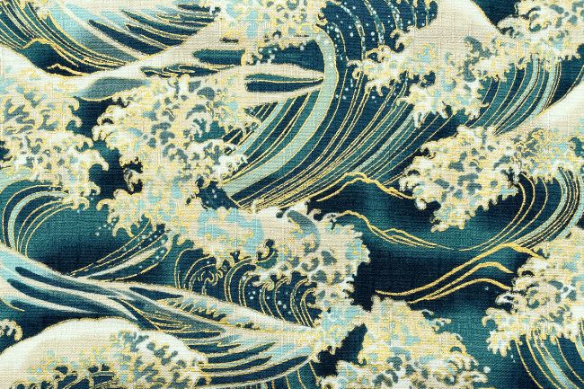 和調プリントドビー【荒波】[F1-1024-1110-2]
